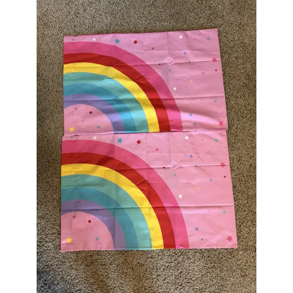 Disney Minnie Mouse 2 Pack Pillow Case Girls Pink Rainbow Colorful New